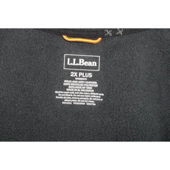 LL Bean Mountain Classic Black Fleece Full Zip Pockets Vest Size 2X - Picture 4 of 9